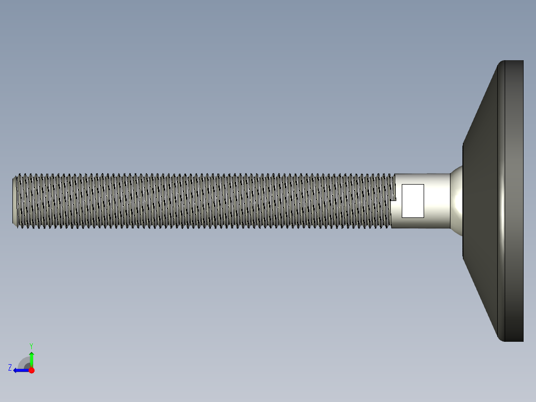 工程塑膠水平調整腳座132-3D多系列多零件图纸模型右视图