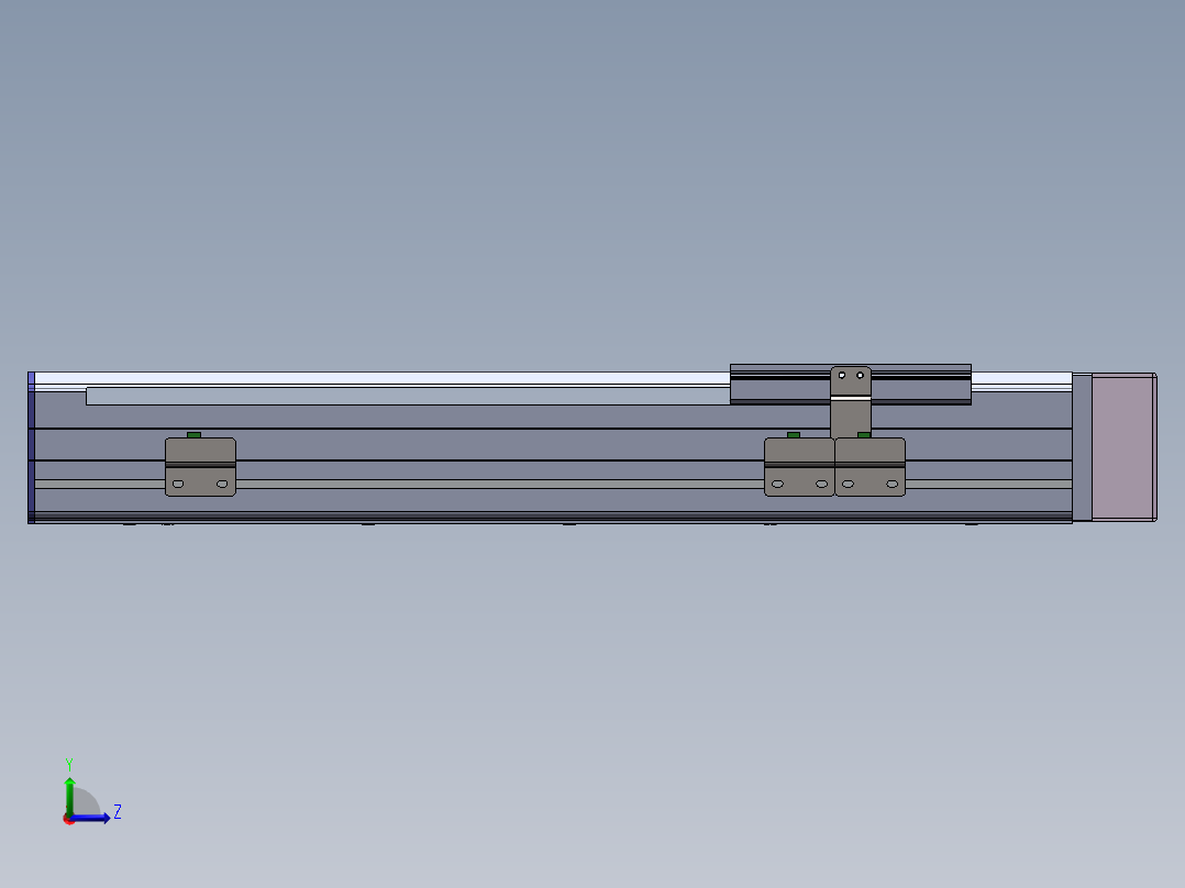 电动滑台模组SDM75左折模型 -（加长滑台）左视图