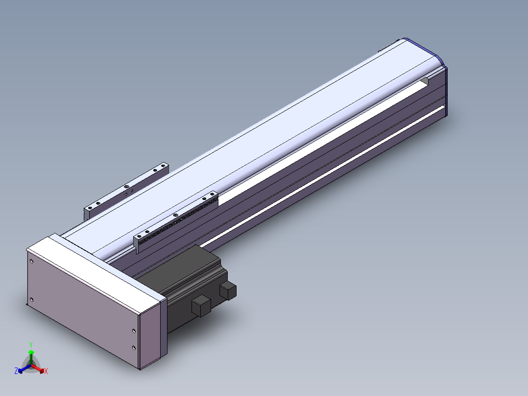 电动滑台模组SDM75左折模型 -（加长滑台）正等轴测图