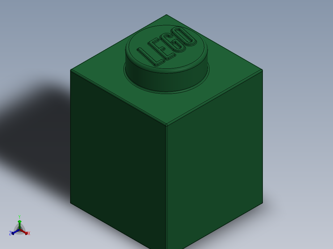 乐高套装 4421基本积木-300528 Dark Green Brick 1 x 1.SLDPRT