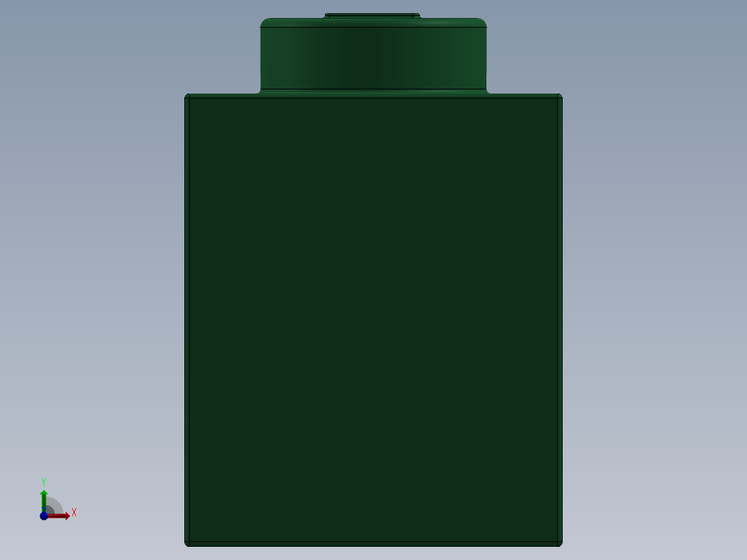 乐高套装 4421基本积木-300528 Dark Green Brick 1 x 1.SLDPRT前视图