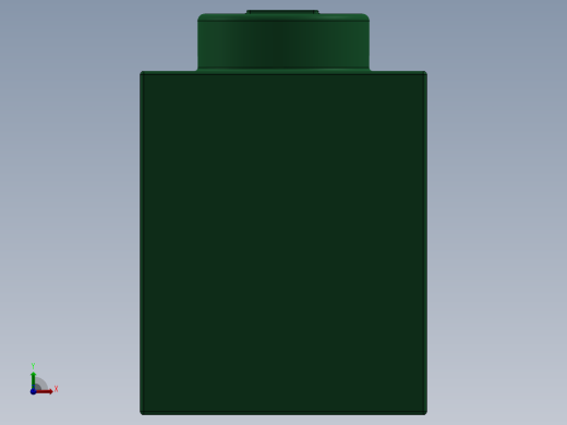 乐高套装 4421基本积木-300528 Dark Green Brick 1 x 1.SLDPRT前视缩略图