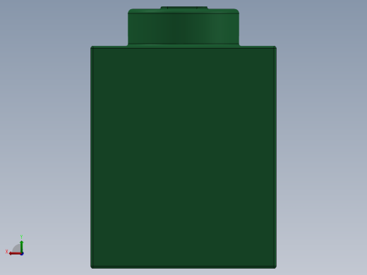 乐高套装 4421基本积木-300528 Dark Green Brick 1 x 1.SLDPRT后视缩略图