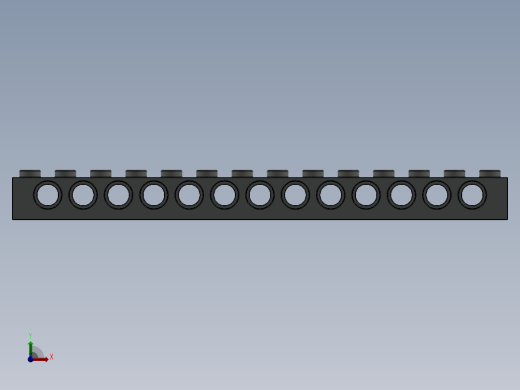 乐高机械组积木（横梁）-4153511 - 32018 Old Grey Technic Brick 1 x 14 with Holes前视缩略图