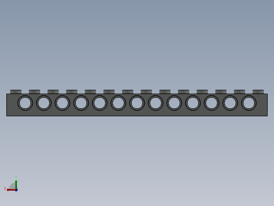 乐高机械组积木（横梁）-4153511 - 32018 Old Grey Technic Brick 1 x 14 with Holes后视图