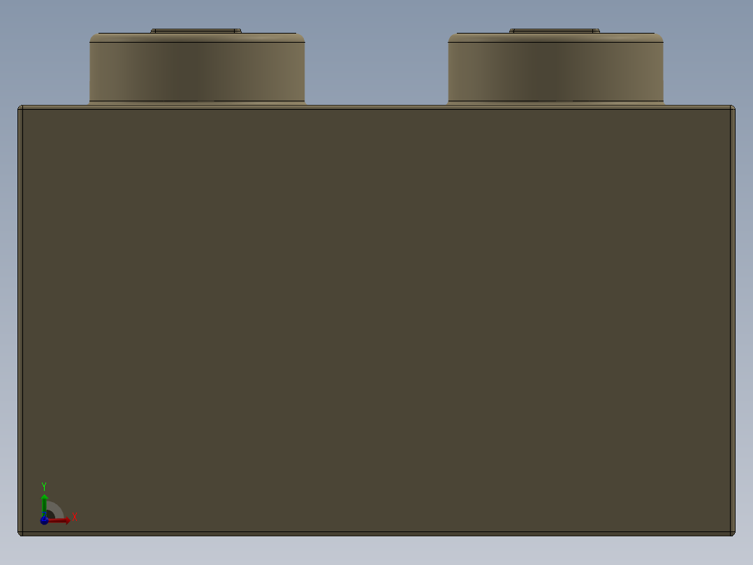 乐高套装 4421基本积木-4114306 - 3003 Brick Yellow - Tan Brick 2 x 2.SLDPRT前视图