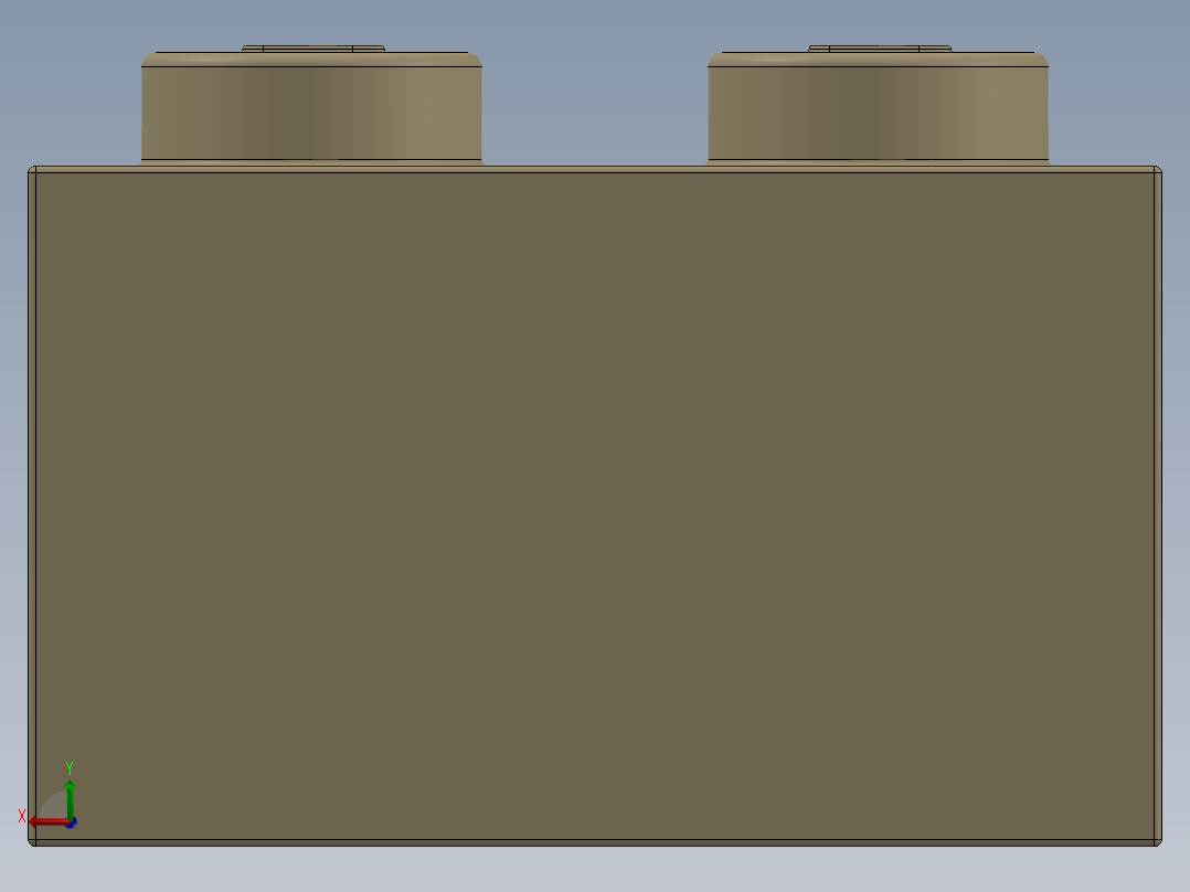 乐高套装 4421基本积木-4114306 - 3003 Brick Yellow - Tan Brick 2 x 2.SLDPRT后视图