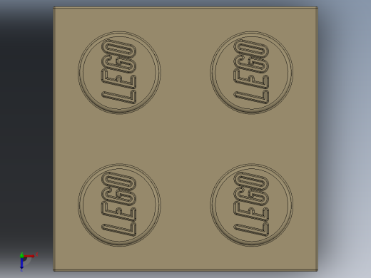 乐高套装 4421基本积木-4114306 - 3003 Brick Yellow - Tan Brick 2 x 2.SLDPRT俯视缩略图