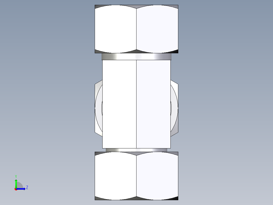 卡套式工业通用硬管接头EO_Swivel_nut_run_tee_EL30S71左视图