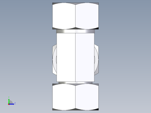 卡套式工业通用硬管接头EO_Swivel_nut_run_tee_EL30S71左视缩略图