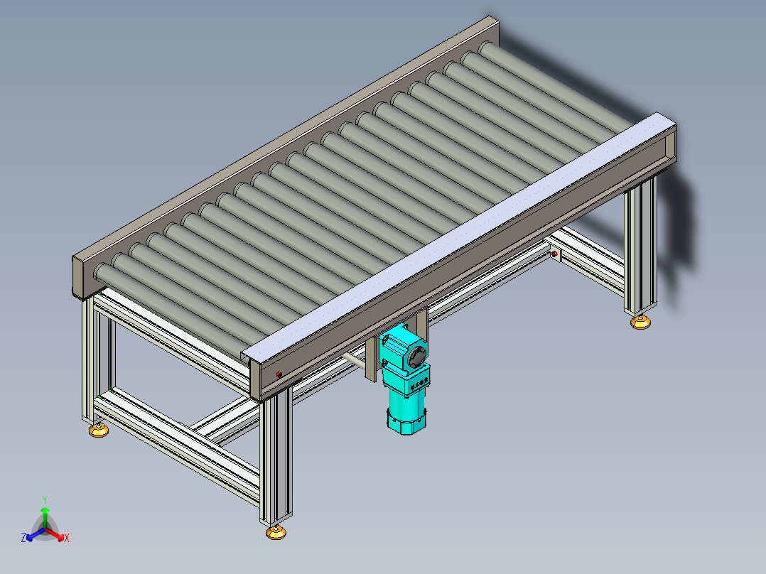 LE-多楔带滚筒输送线正等轴测图