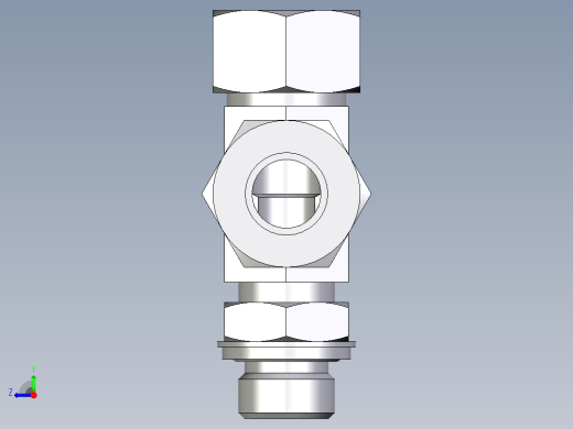 卡套式工业通用硬管接头EO_Adjustable_locknut_run_tee_LEE18LRCF右视缩略图