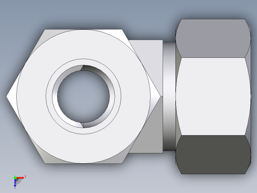 卡套式工业通用硬管接头EO_Adjustable_locknut_run_tee_LEE18LRCF俯视缩略图