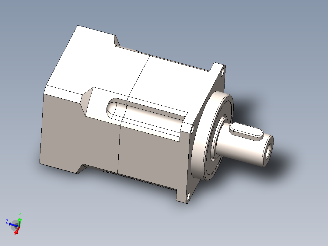 行星减速机42步进减速机 输出轴13 FAB-042-L1-S2-P2-Φ8-Φ30-Φ46-M4-26主视图