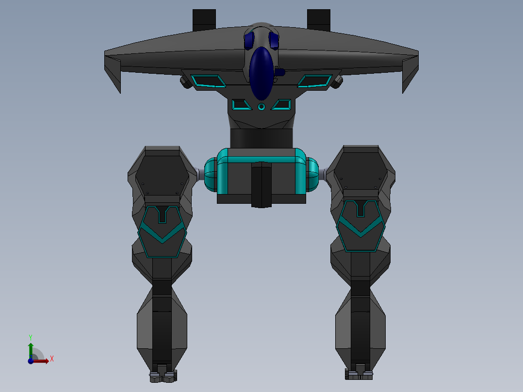 War Robots Raven 突击型机甲简易模型前视图