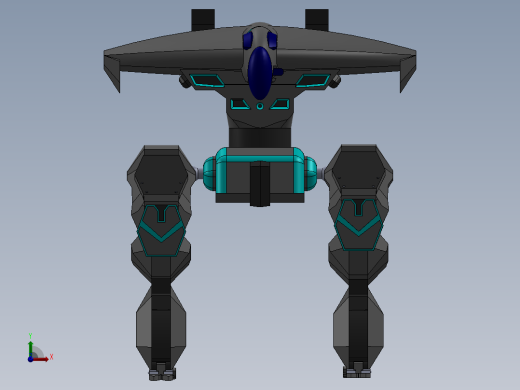 War Robots Raven 突击型机甲简易模型前视缩略图