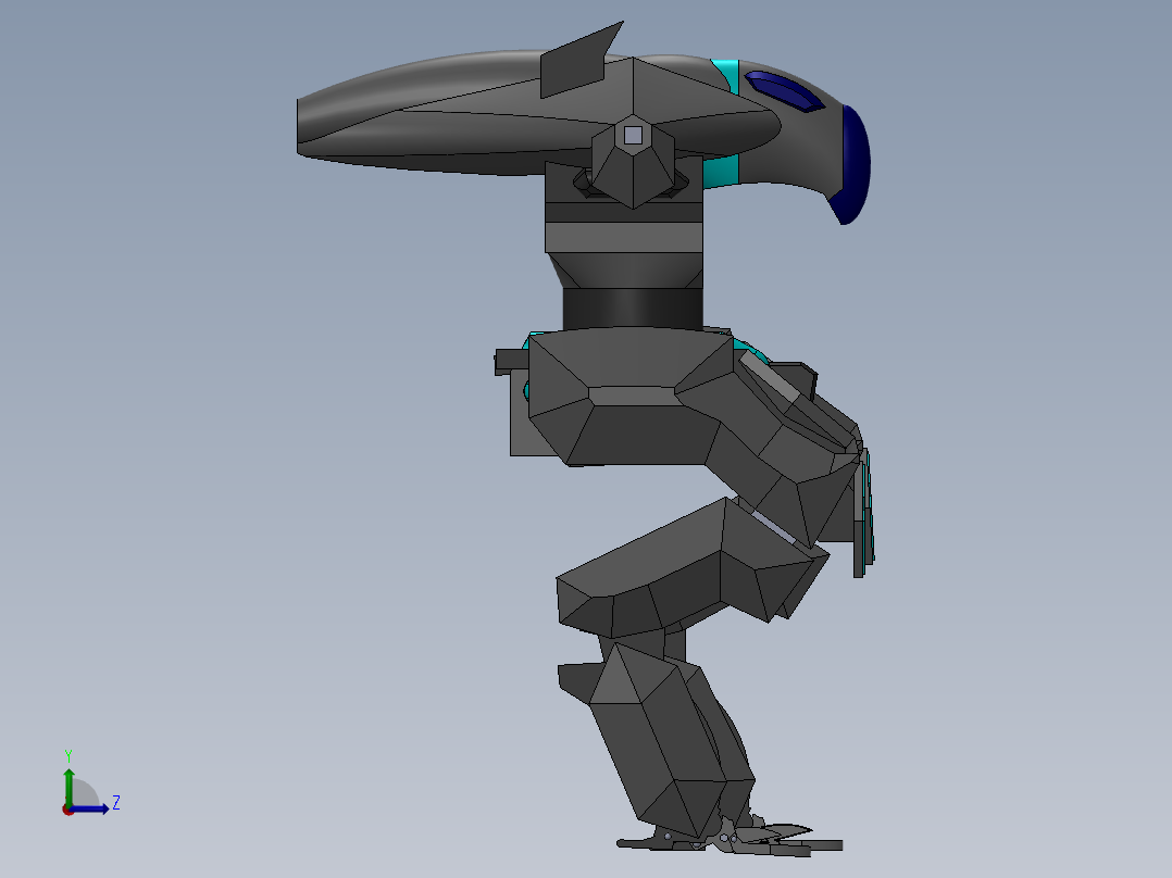 War Robots Raven 突击型机甲简易模型左视图