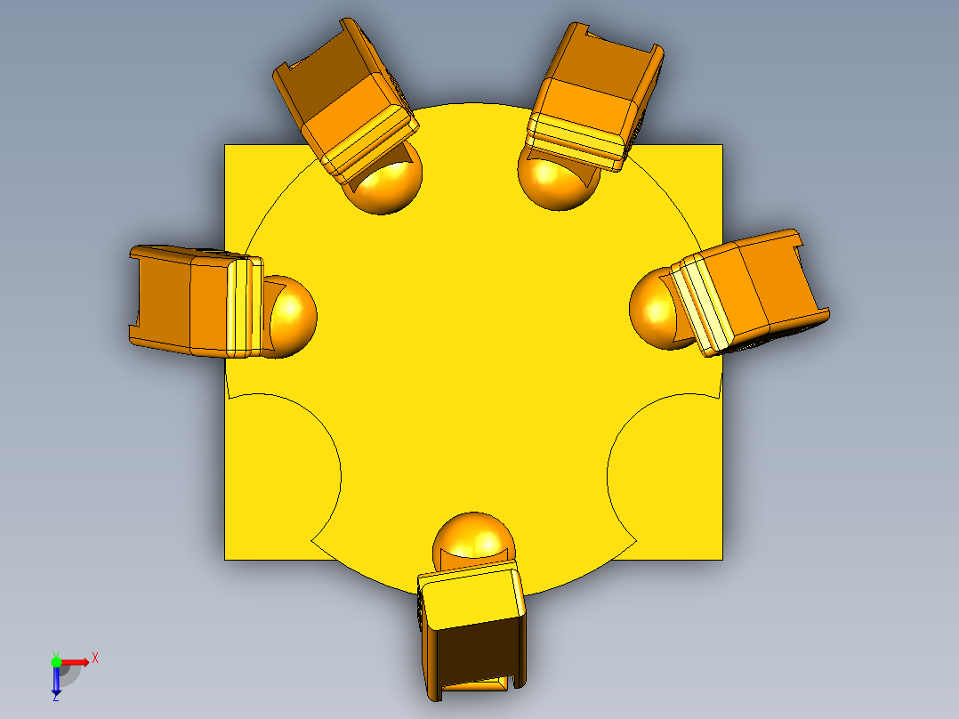 全自动机械手采摘车俯视图