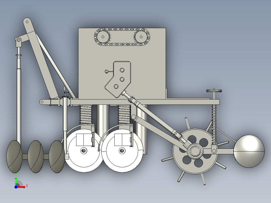 蘑菇播种机前视图