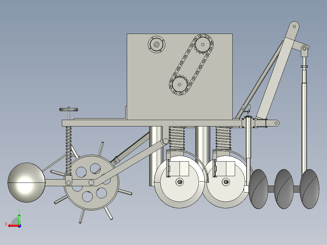 蘑菇播种机后视图