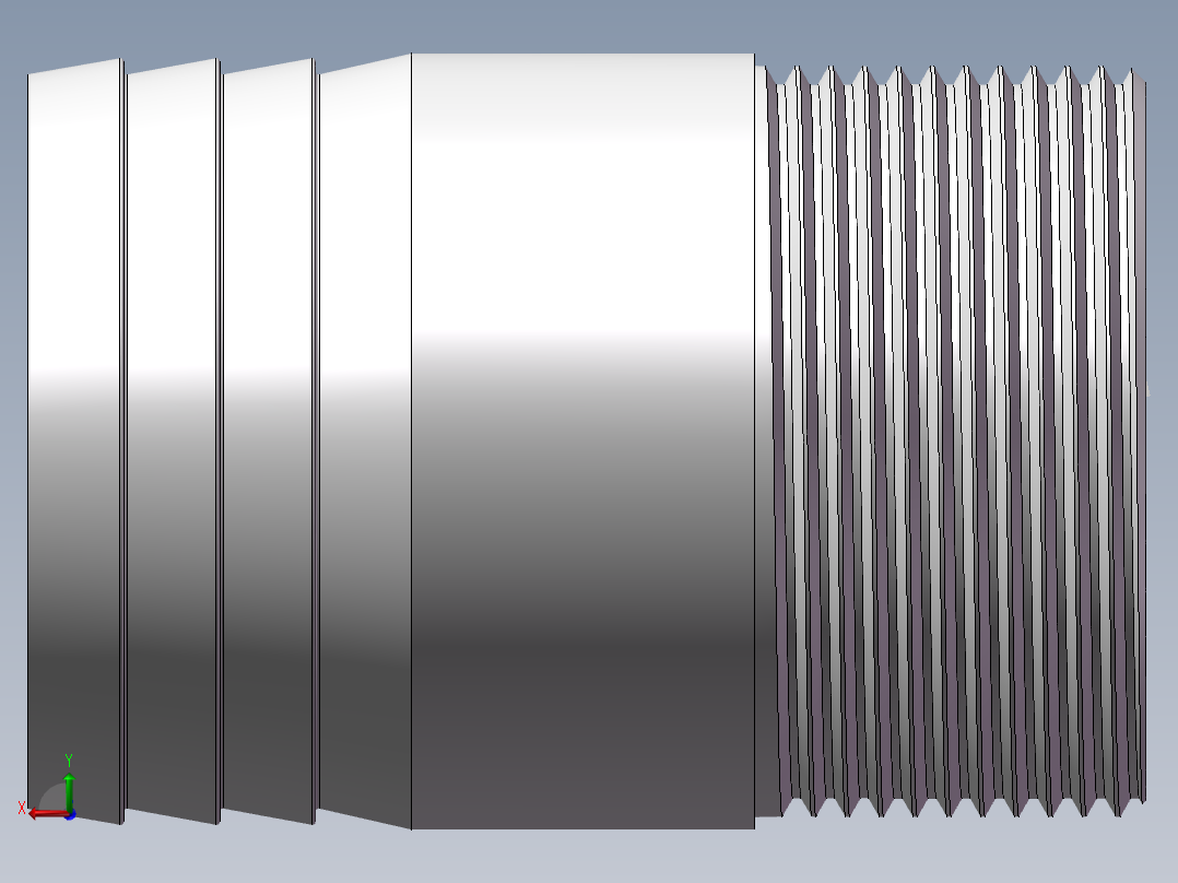 水管接头-直通 DN40后视图