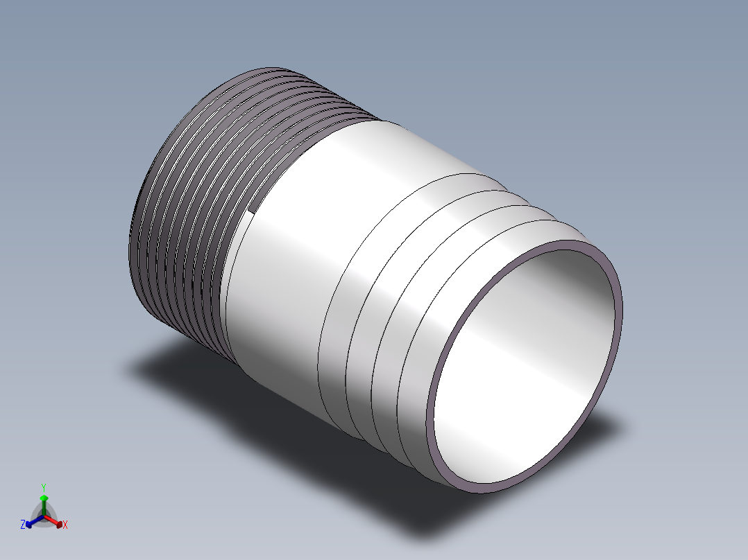 水管接头-直通 DN40正等轴测图