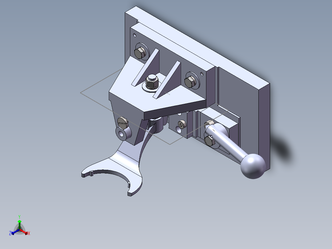 第四速及第五速变速叉带三维夹具装配图加CAD正等轴测图