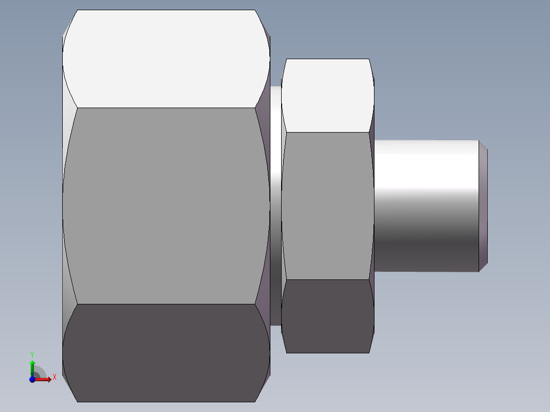 直通变径接头、2D-14-30前视图