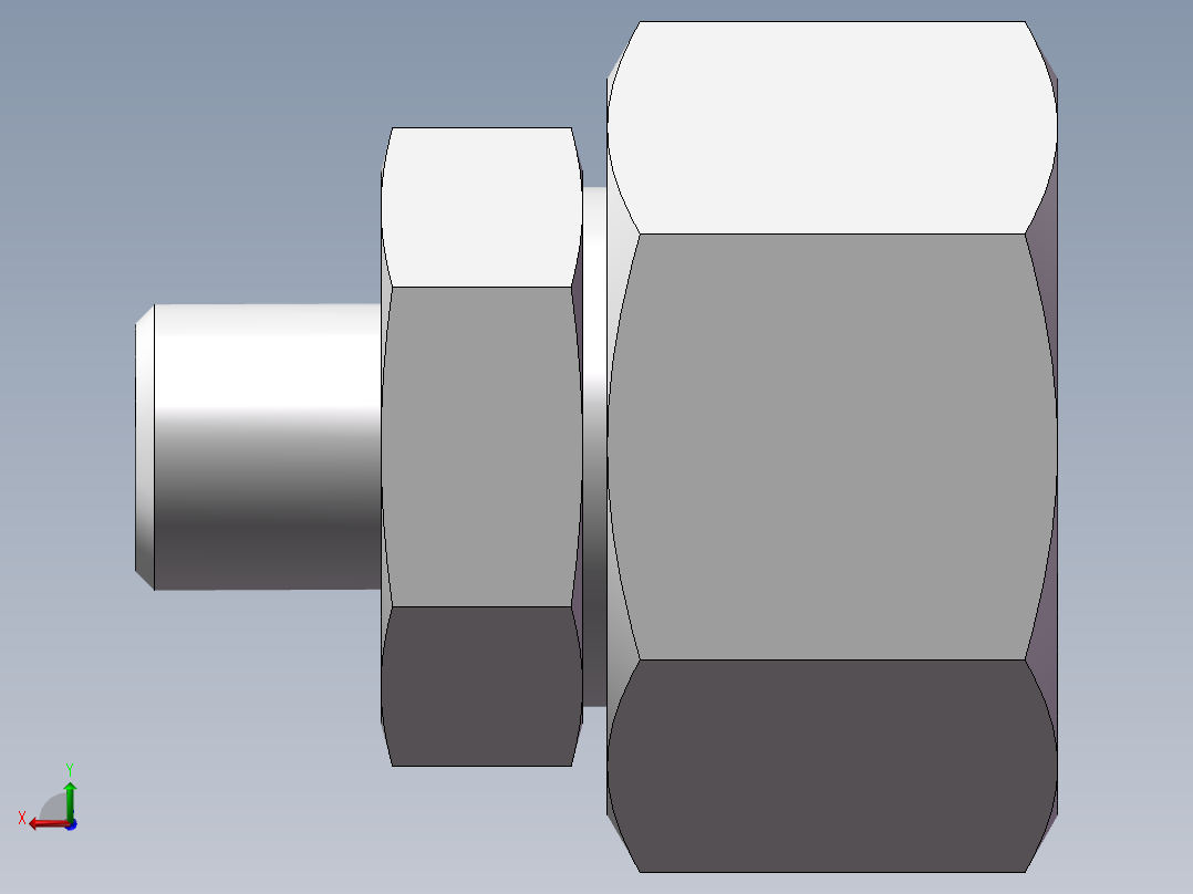 直通变径接头、2D-14-30后视图