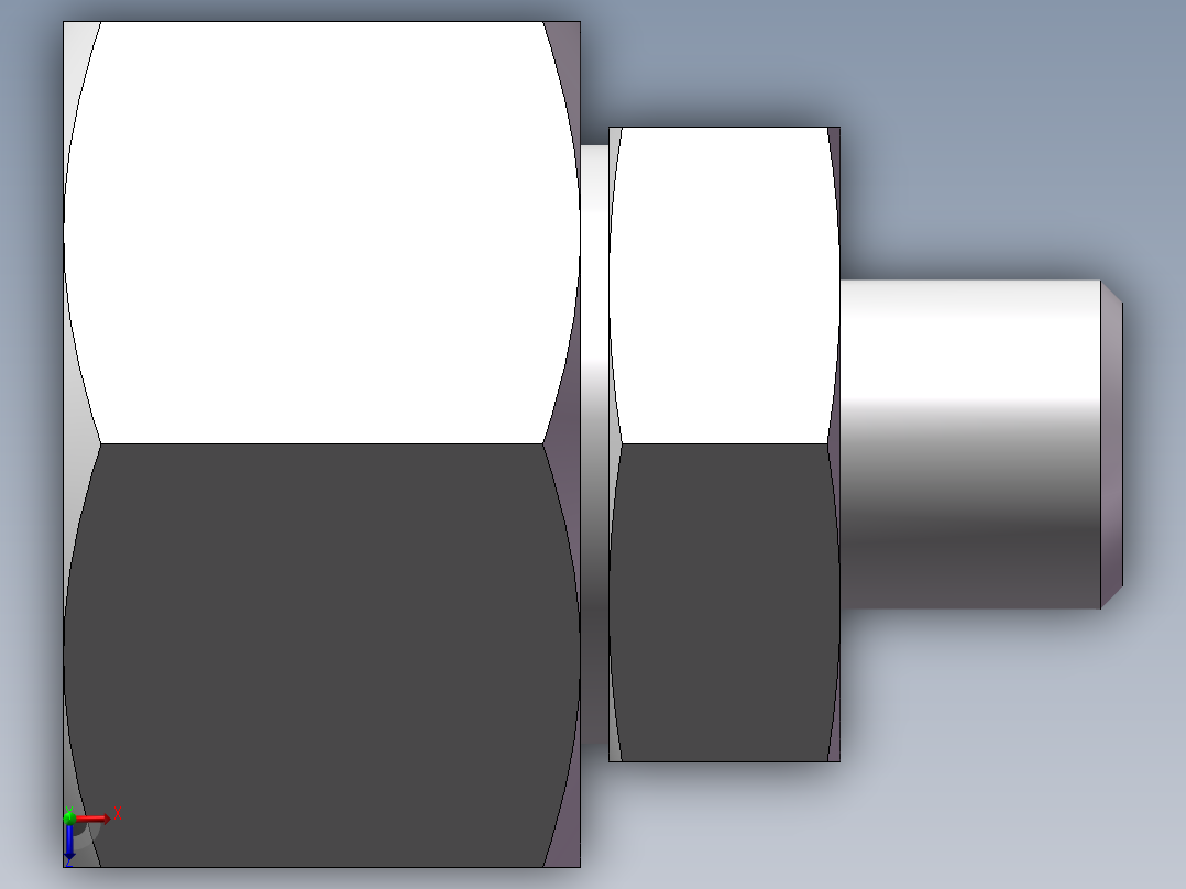 直通变径接头、2D-14-30俯视图