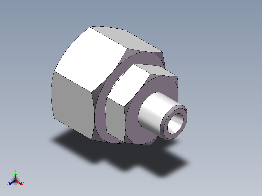 直通变径接头、2D-14-30正等轴测图