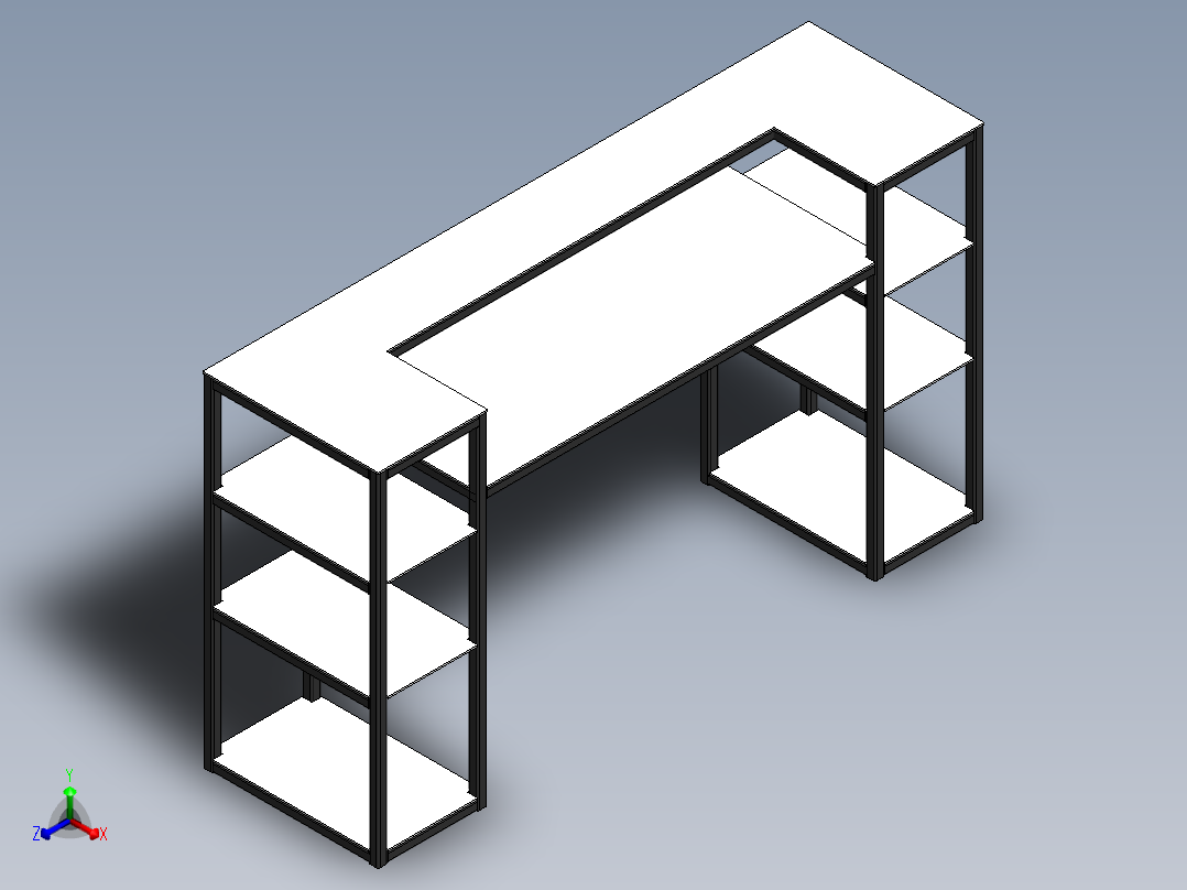 电脑桌正等轴测图
