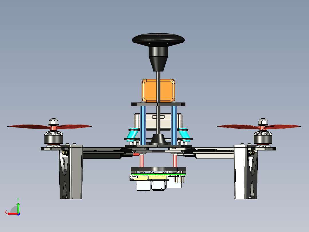 A0003028-无人机四轴飞行器后视图