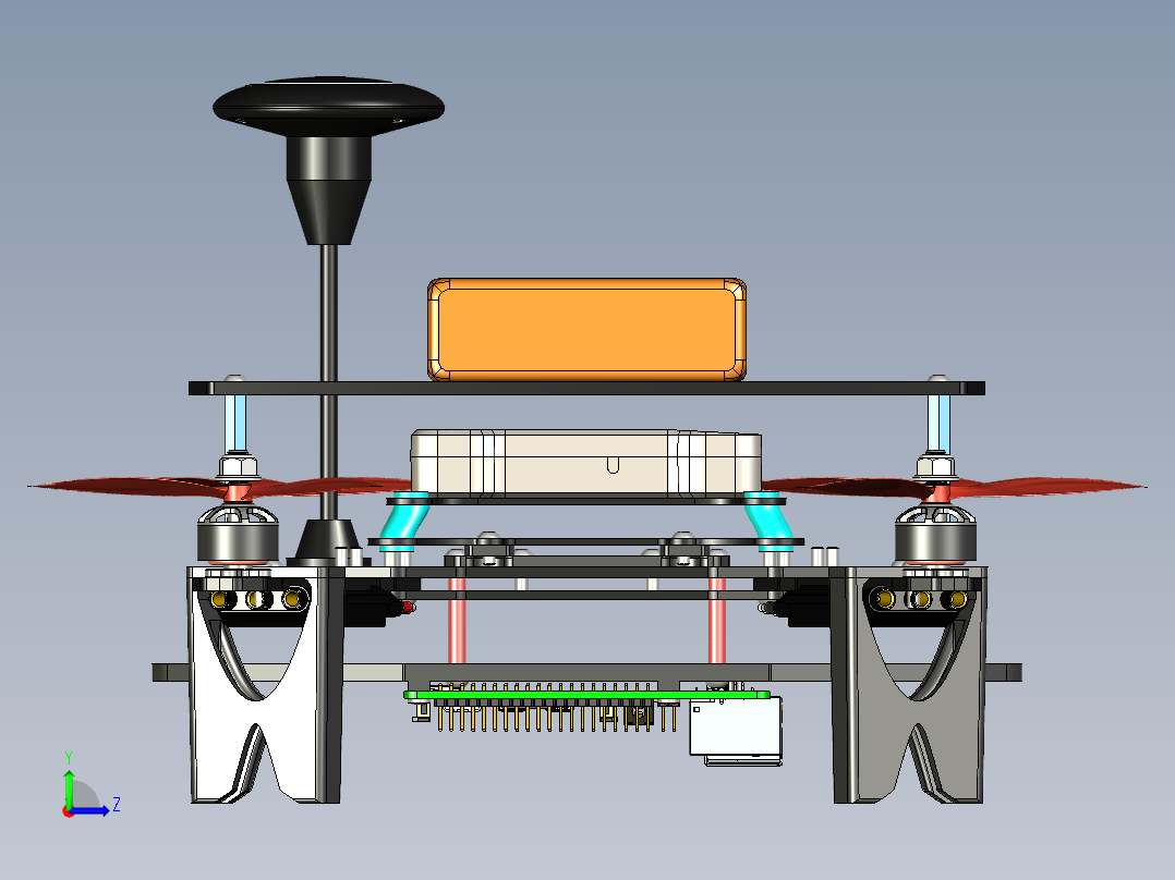 A0003028-无人机四轴飞行器左视图