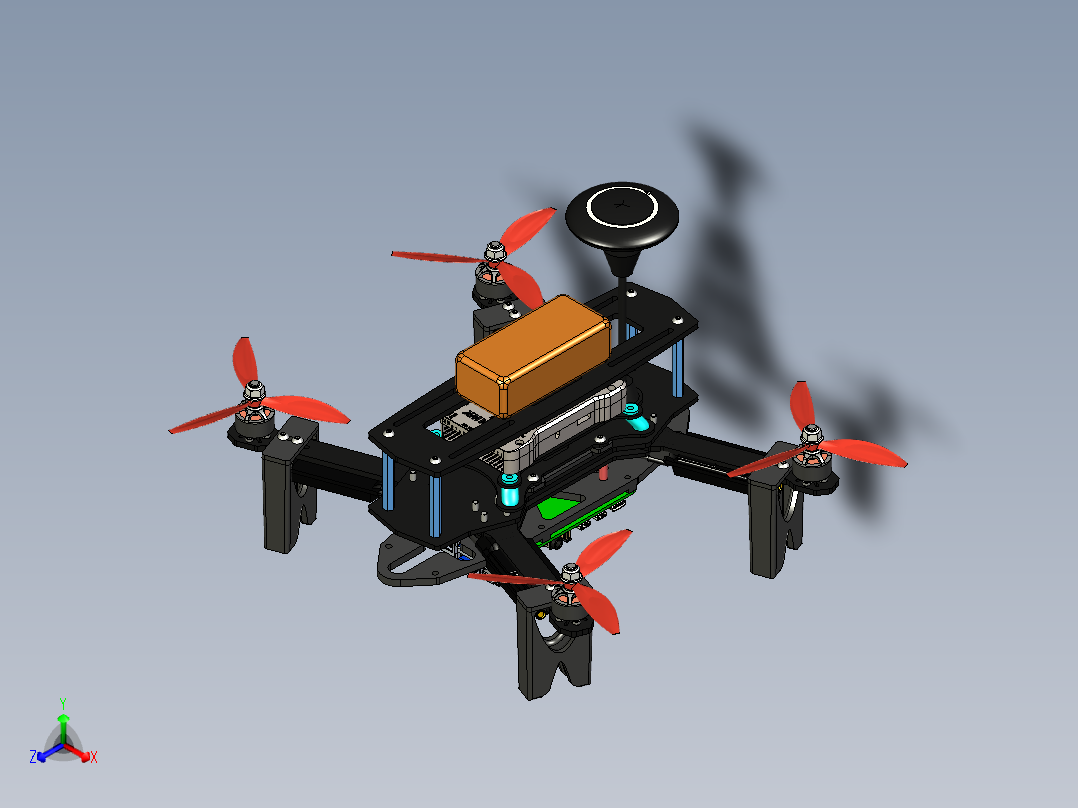 A0003028-无人机四轴飞行器正等轴测图