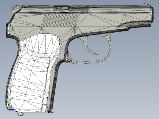 手枪左轮冲锋枪老式狙击步枪设计3D图纸makarov-pm-pistol SW obj stp左视缩略图
