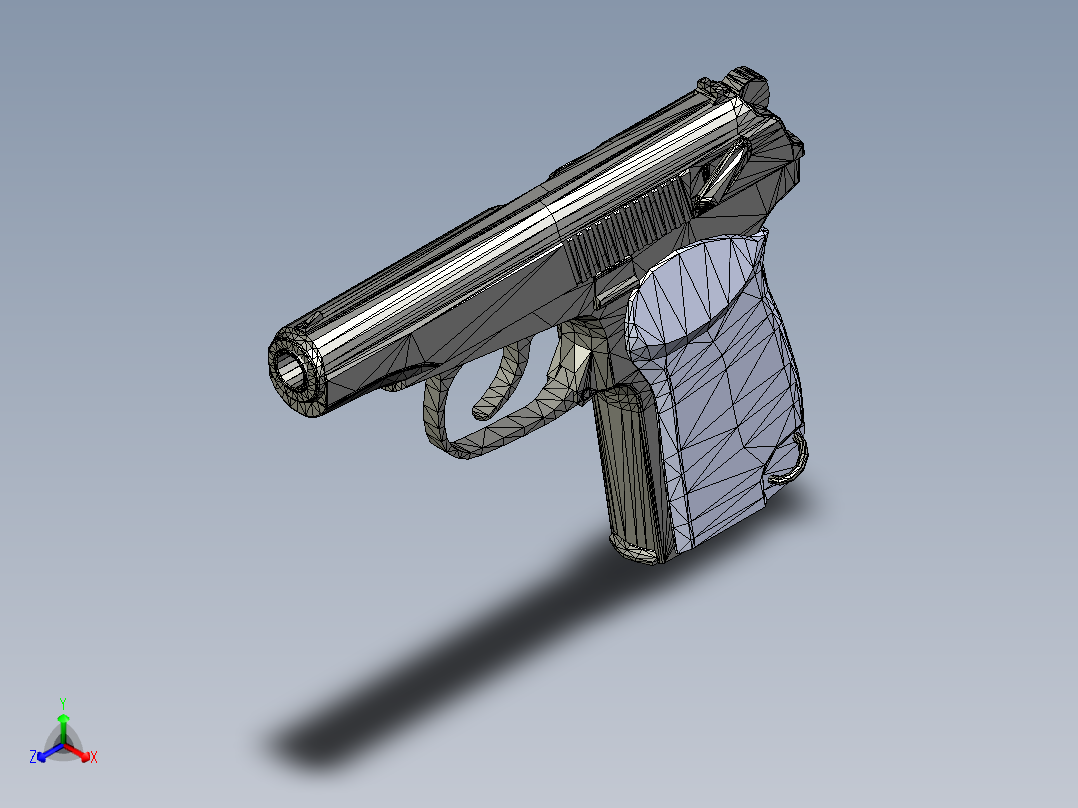 手枪左轮冲锋枪老式狙击步枪设计3D图纸makarov-pm-pistol SW obj stp正等轴测图