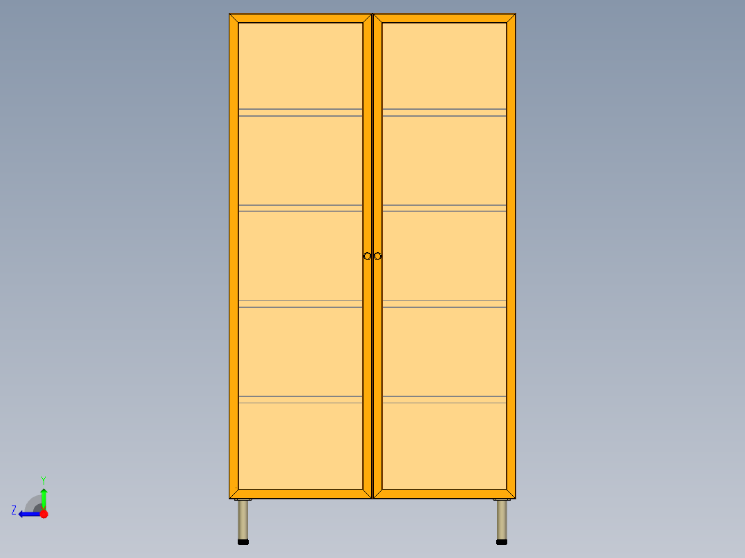 玻璃展示柜右视图
