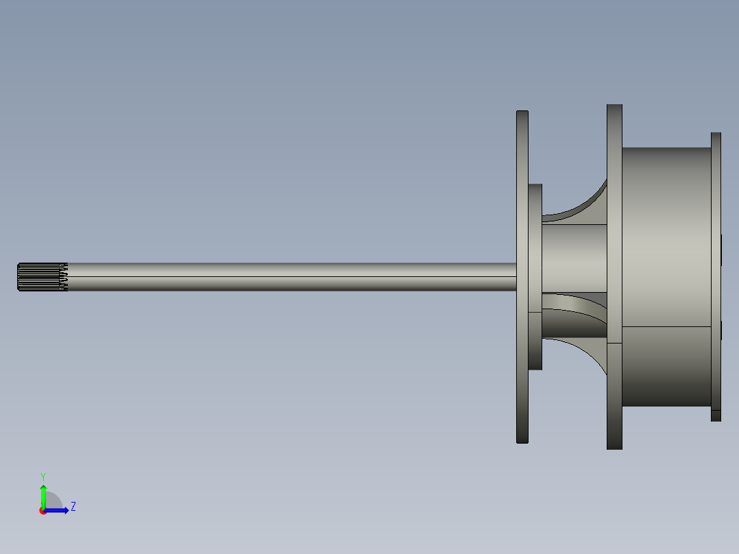 矿用自卸车驱动桥左视图