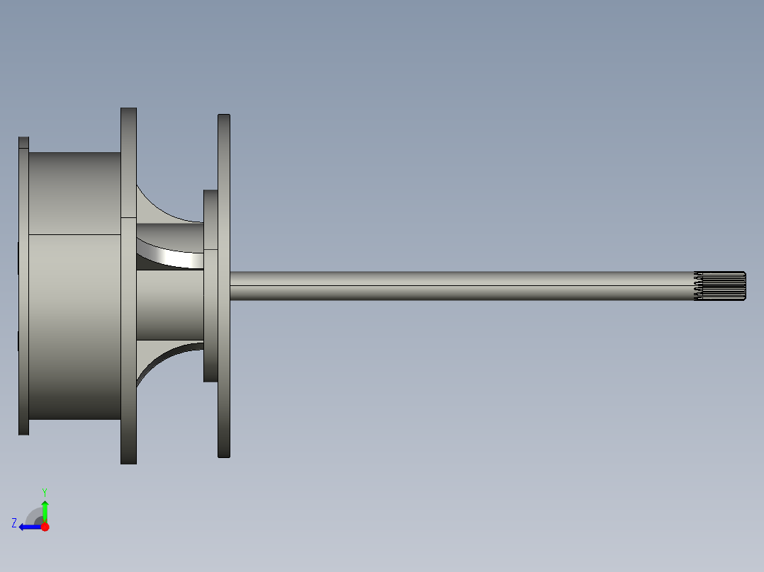 矿用自卸车驱动桥右视图