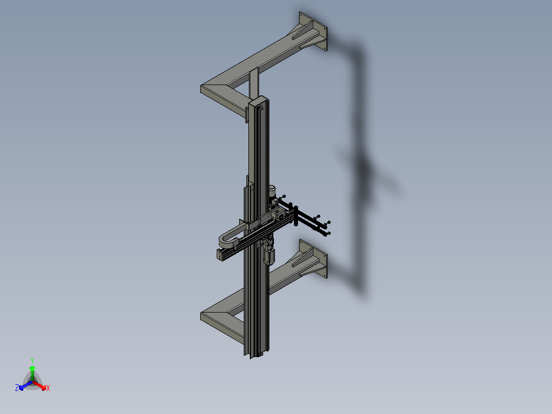 十字桁架搬运机械手正等轴测图
