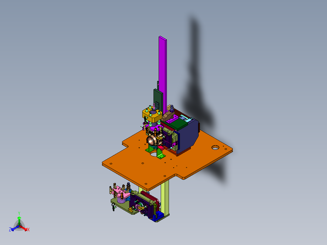 摩托车机油泵组装线正等轴测图