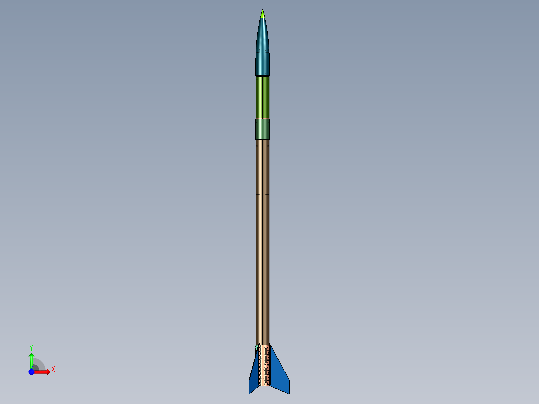 小型单组火箭集成前视图
