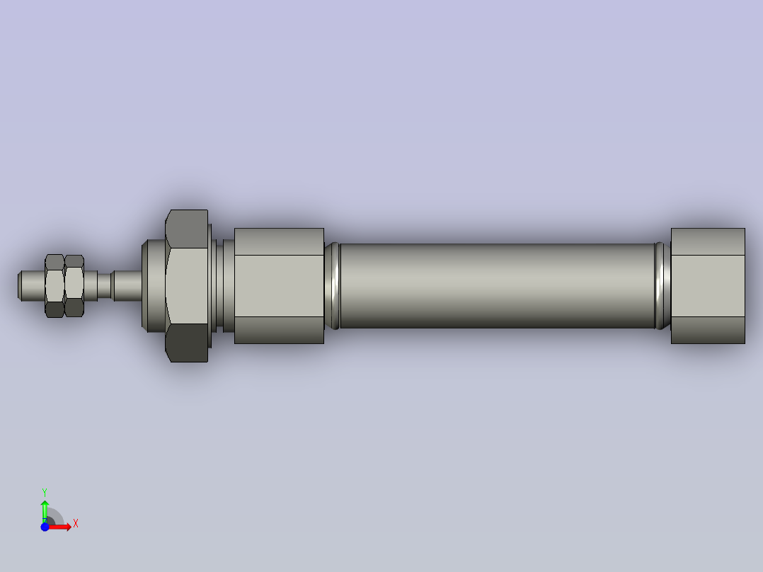 笔形气缸MI10x20U亚德客前视图