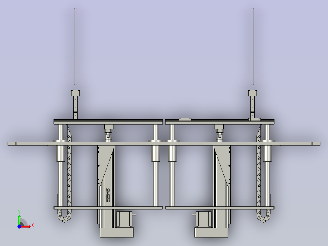 料框顶升机构前视图