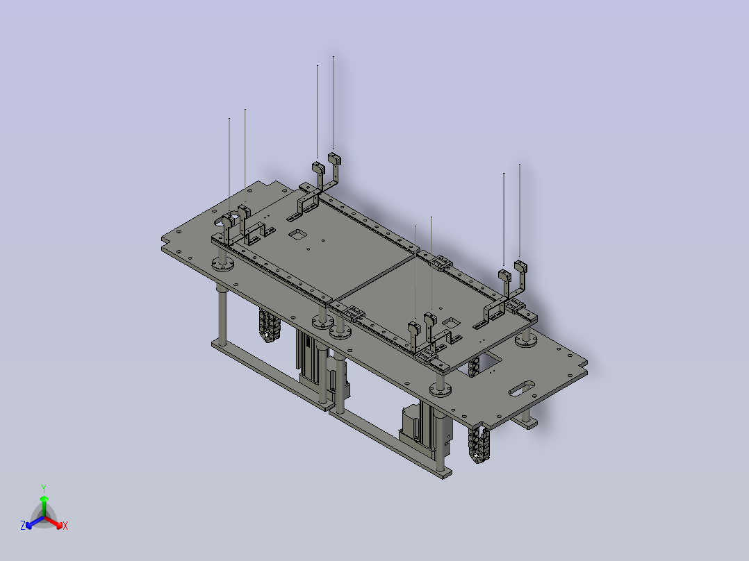 料框顶升机构正等轴测图