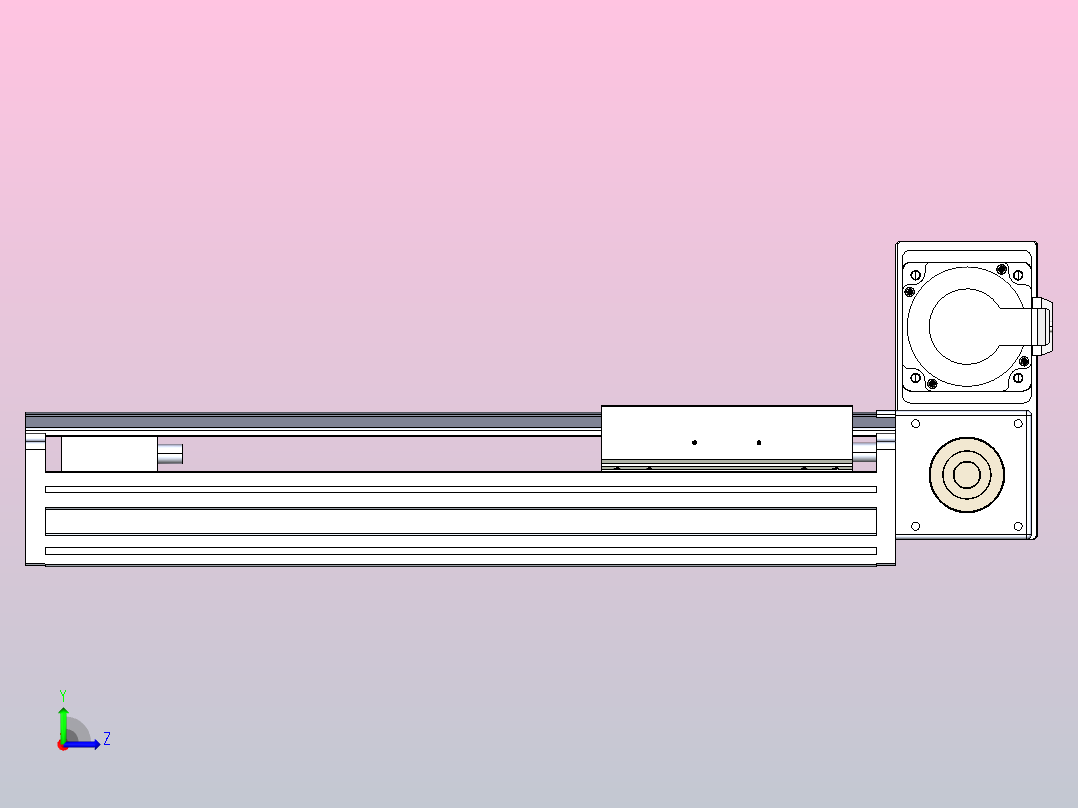 皮带直线轴半封闭可选导轨TPA-HNB-175D-140-L250-RU-Y-P75-N3左视图