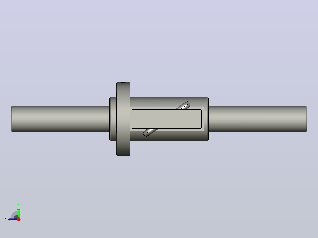 CTF2525-1.5滚珠丝杆3D模型右视图