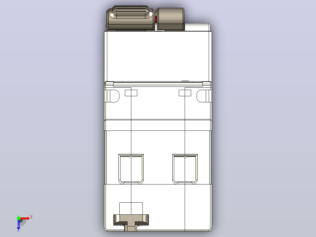 NB5L-40Y 1P&amp;N剩余电流动作断路器三维模型202307俯视图
