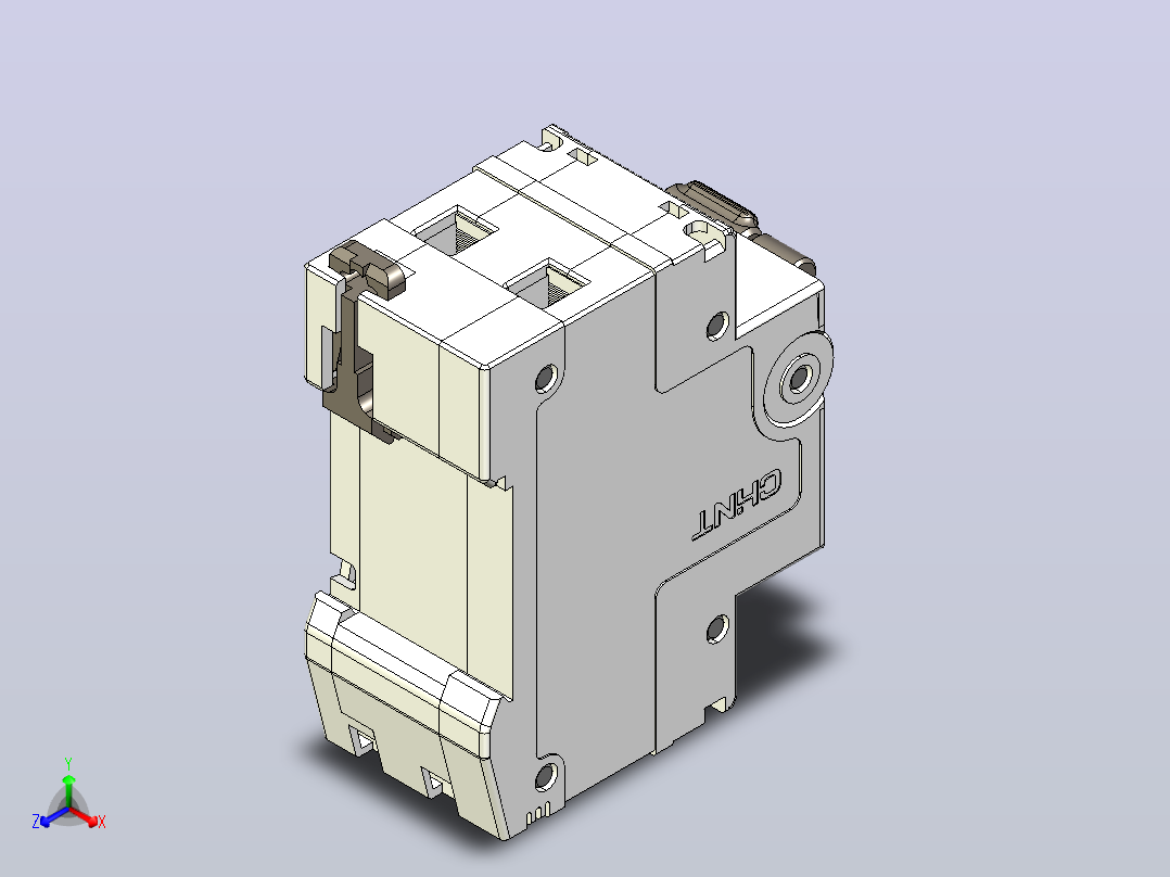 NB5L-40Y 1P&amp;N剩余电流动作断路器三维模型202307正等轴测图